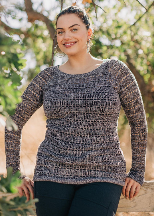 Niobe Sweater in Hemp & Cotton "Lace" Knit
