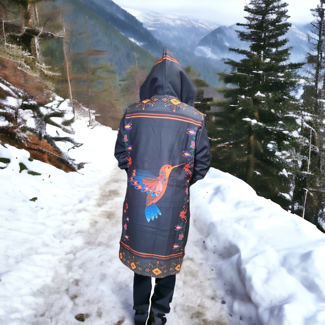 Hummingbird - black- Long Coat