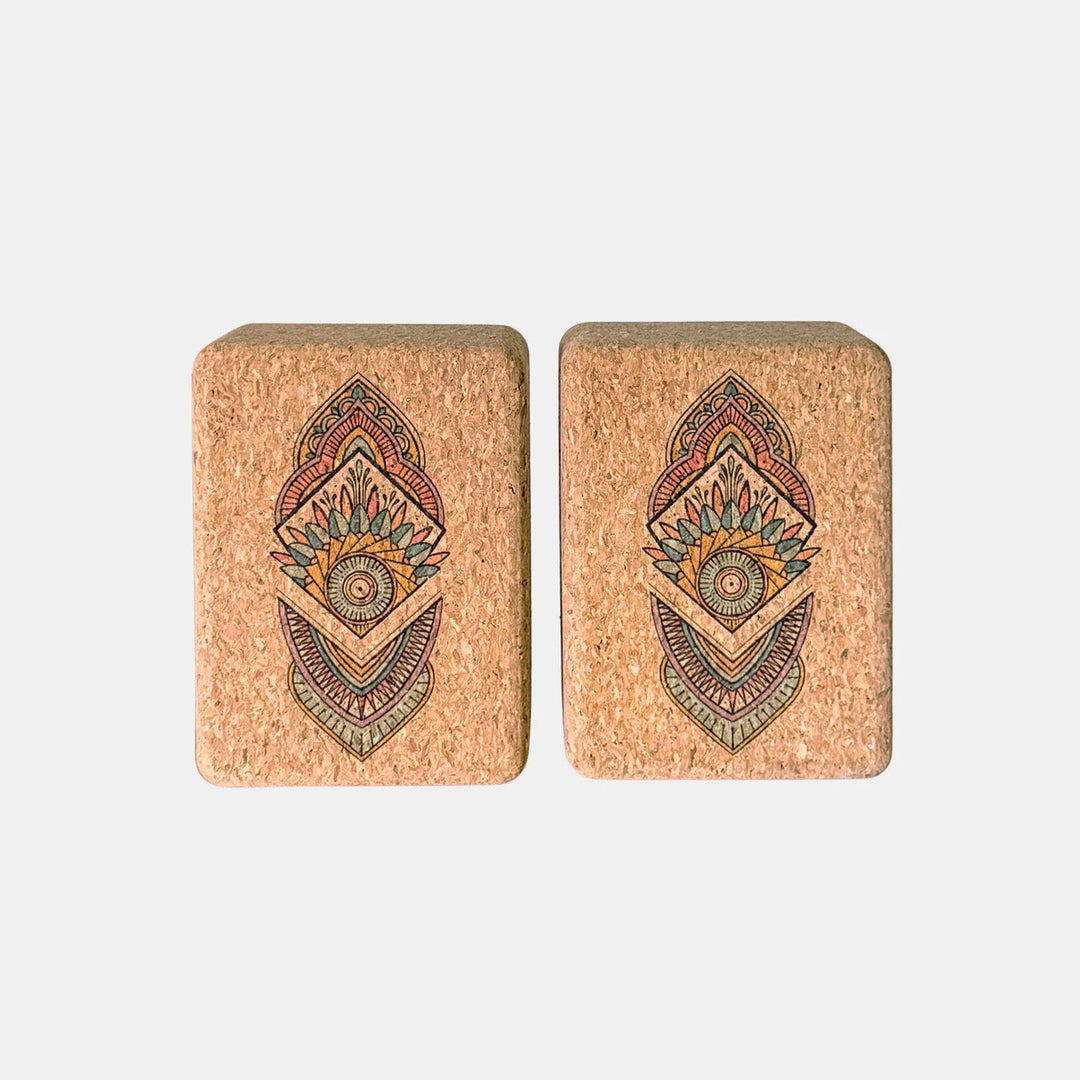 Mandala Handstand &amp; Hand Balancing Cork Blocks | 100% Natural