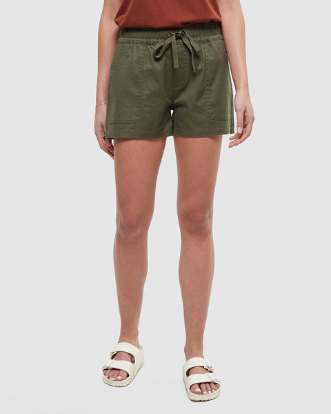 24ＳS FA Short Olive Cotton Hemp Satin Hemp Stretch Instow Short in Hemp/Cotton – Naturally Canada
