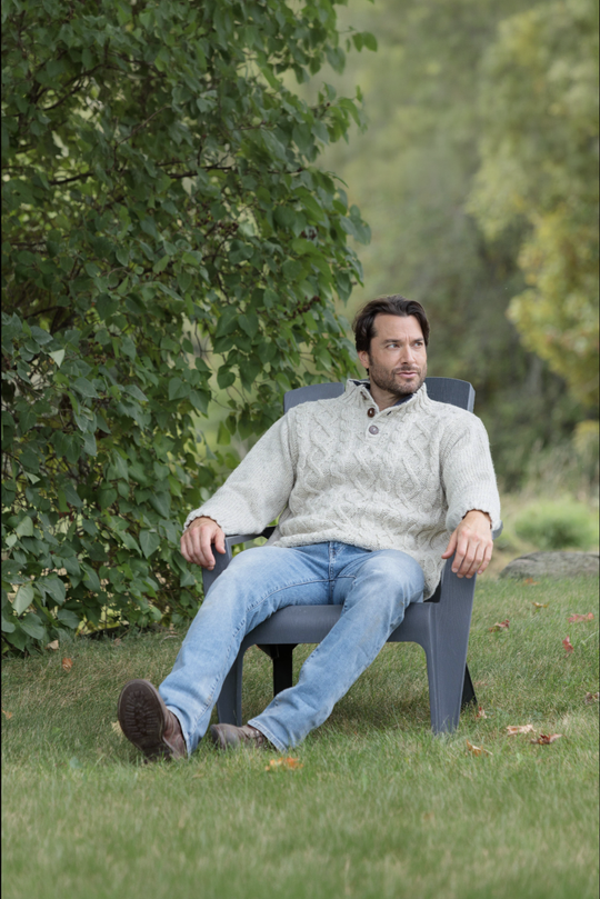 Connery - Cable Knit Wool Pullover Sweater