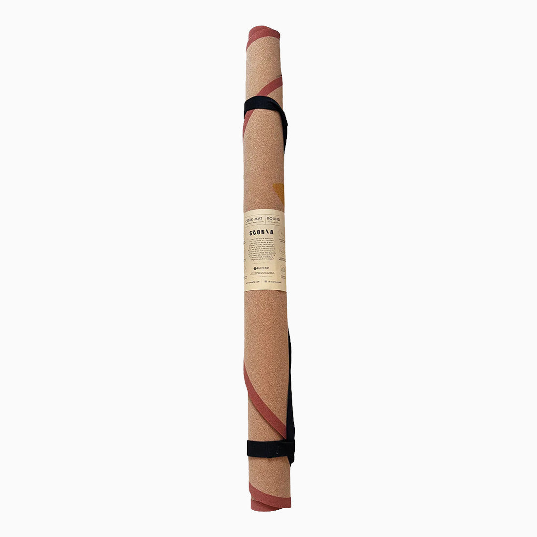 Solar Bloom Round Cork Yoga Mat | Multi-use | 53" dia