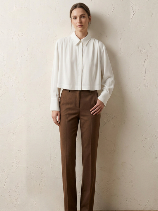Satin long sleeve shirt