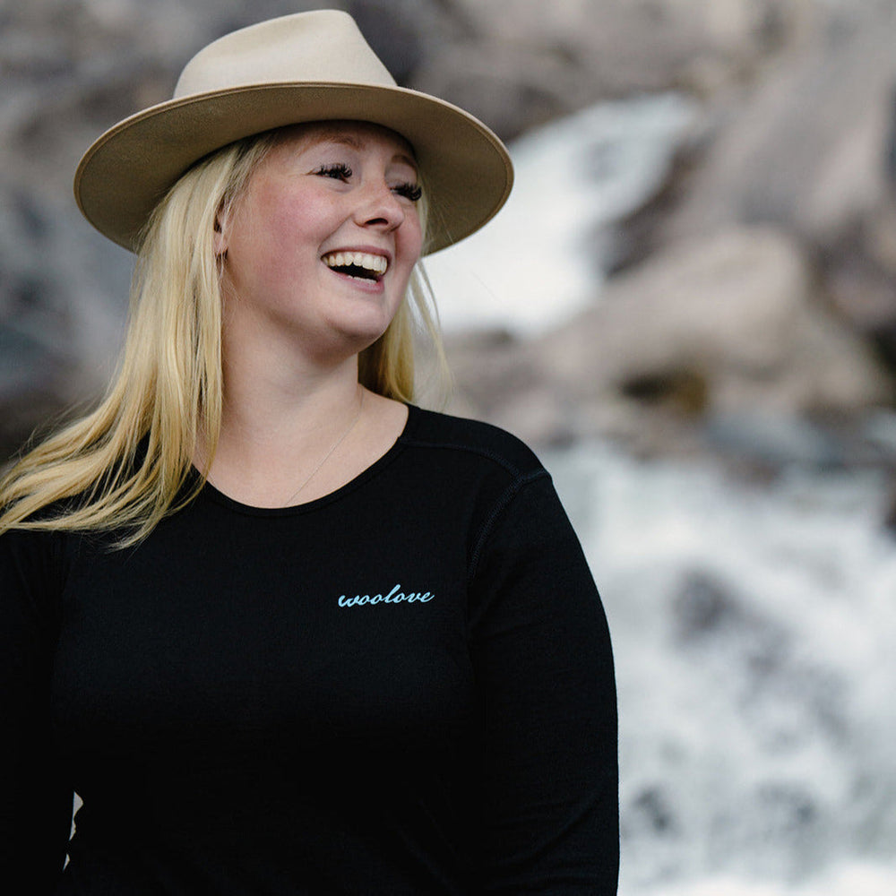 Women's 100% Merino Wool Base Layer Long Sleeve Crew Neck Shirt 190 GSM