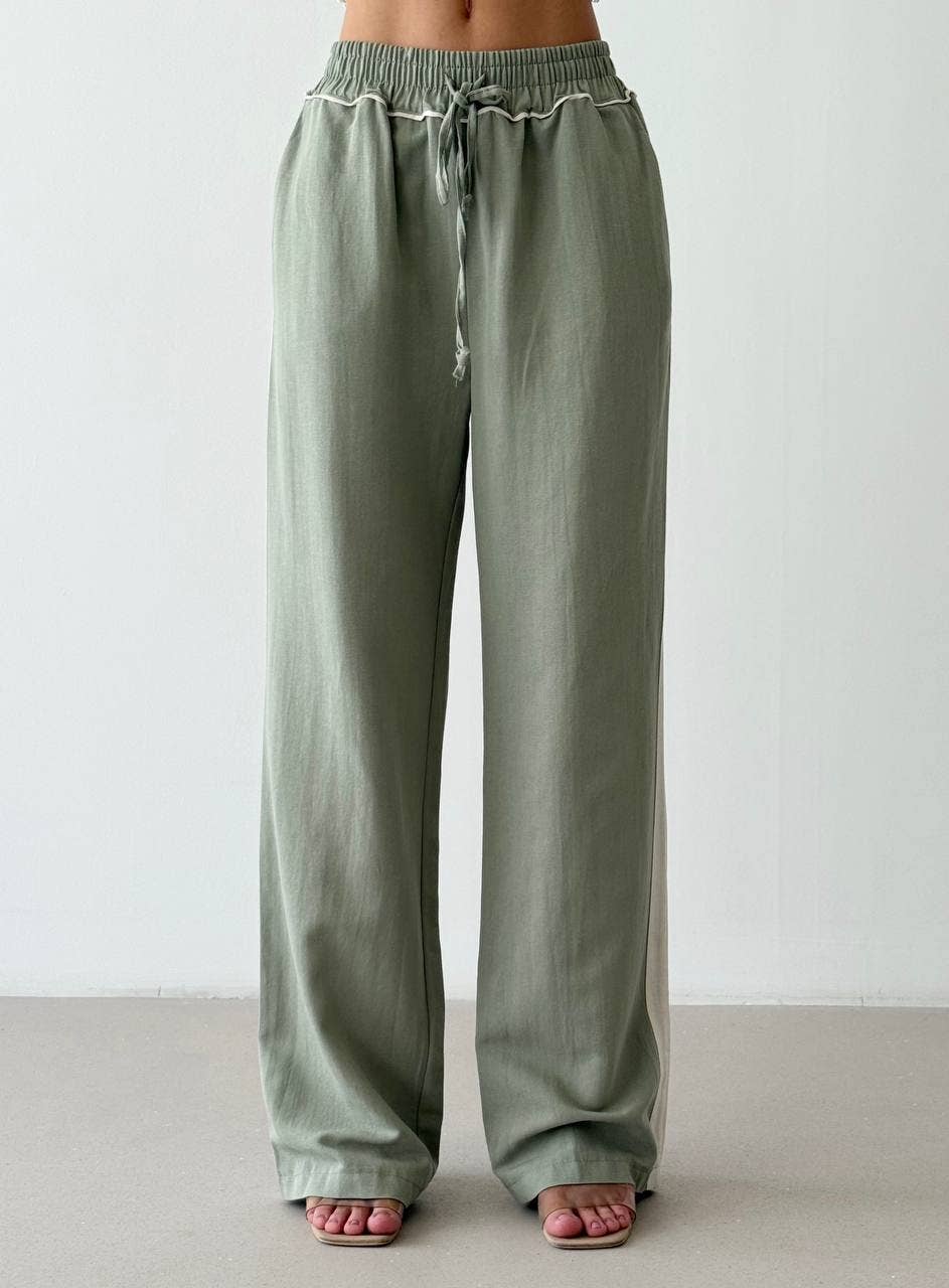 Spring Cotton Track Pants, Side-striped