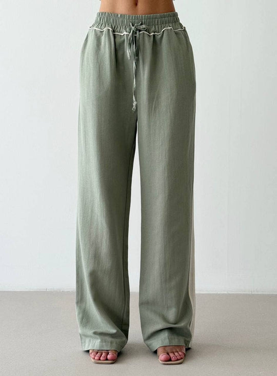 Spring Cotton Track Pants, Side-striped