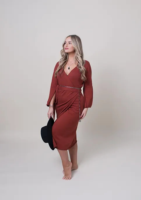 Aurora Wrap Dress in Organic Linen