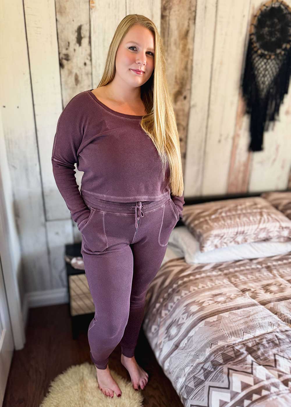 Dreamer Joggers/Pyjamas in Organic Cotton Waffle