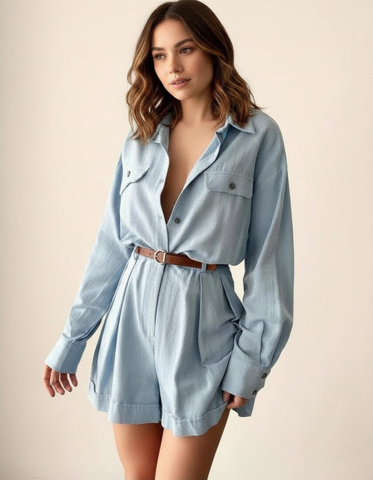 Belted Safari Spring Overalls - Relaxed Fit