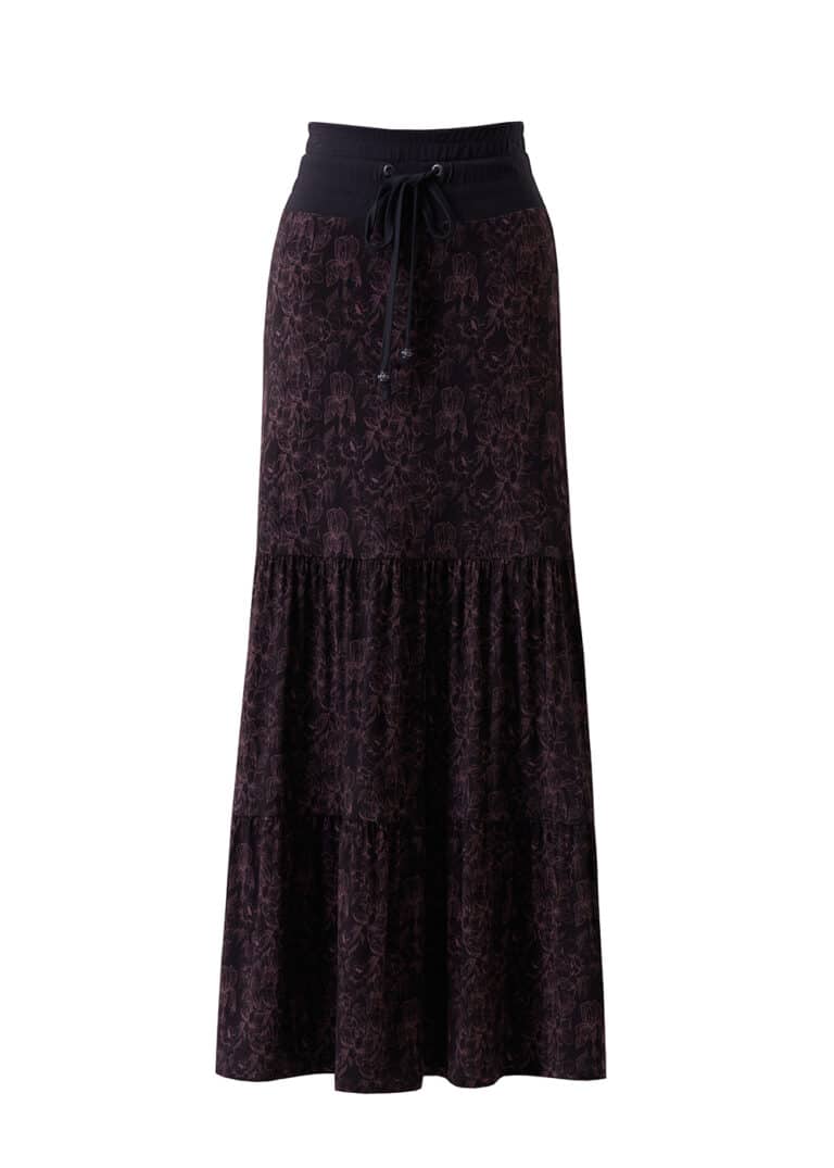 Solana Skirt in Hemp Lyocell - Peony Print