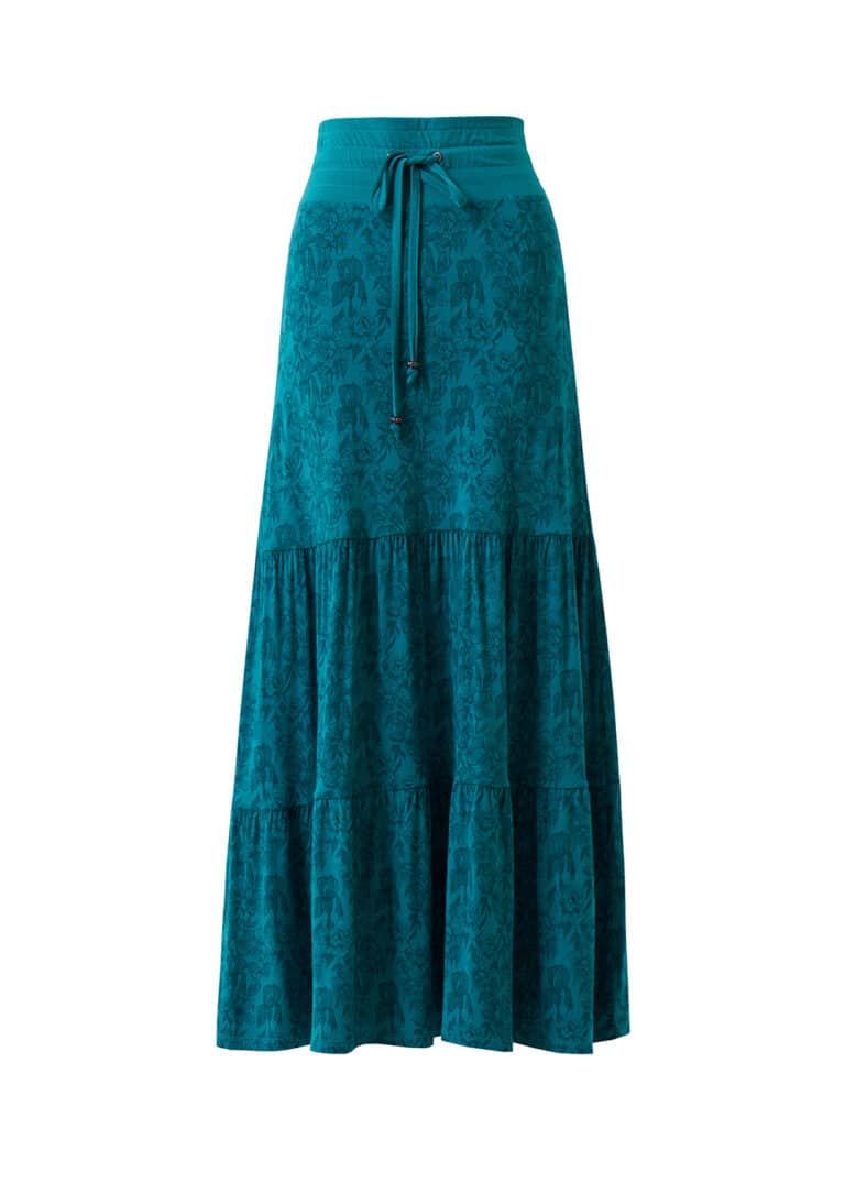 Solana Skirt in Hemp Lyocell - Peony Print