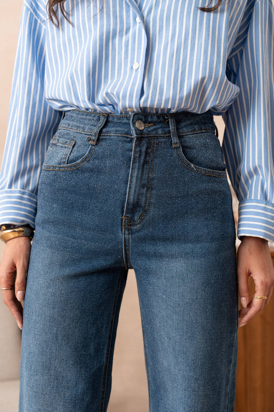 Jean à paillettes à jambes larges