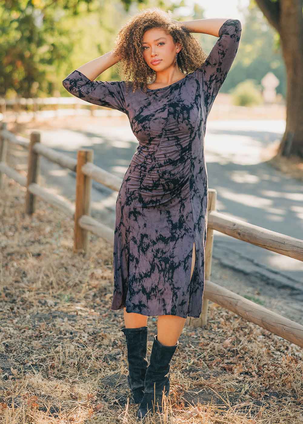 Robe Daphne en chanvre tie-dye