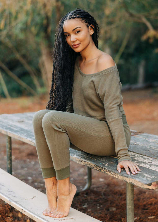 Dreamer Joggers/Pyjamas in Organic Cotton Waffle