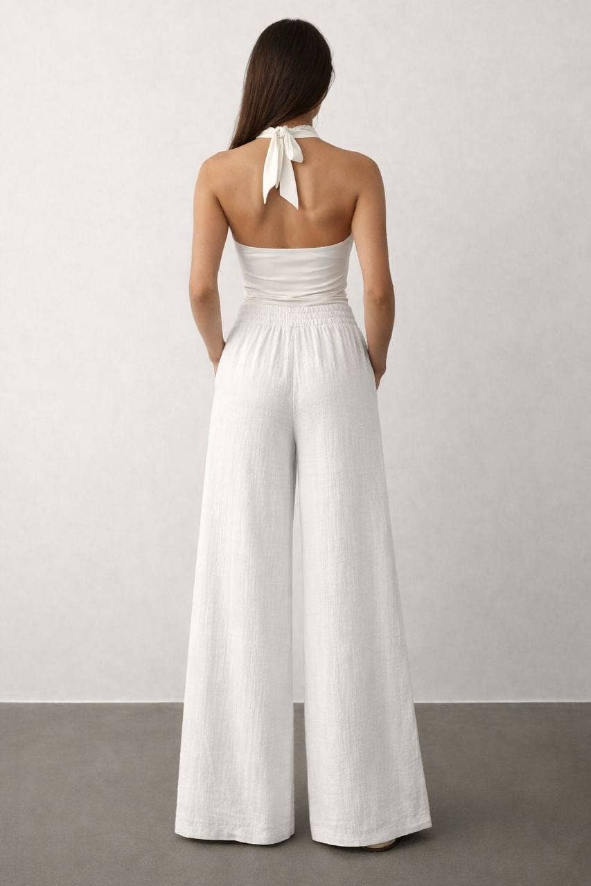 Wide-leg Muslin Pants