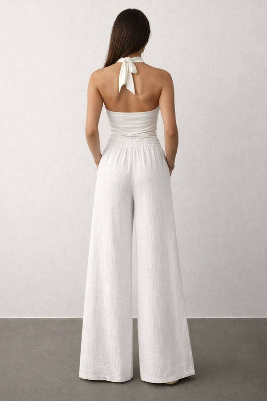 Wide-leg Muslin Pants