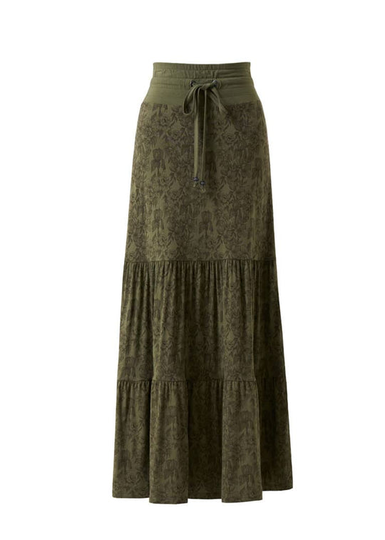 Solana Skirt in Hemp Lyocell - Peony Print