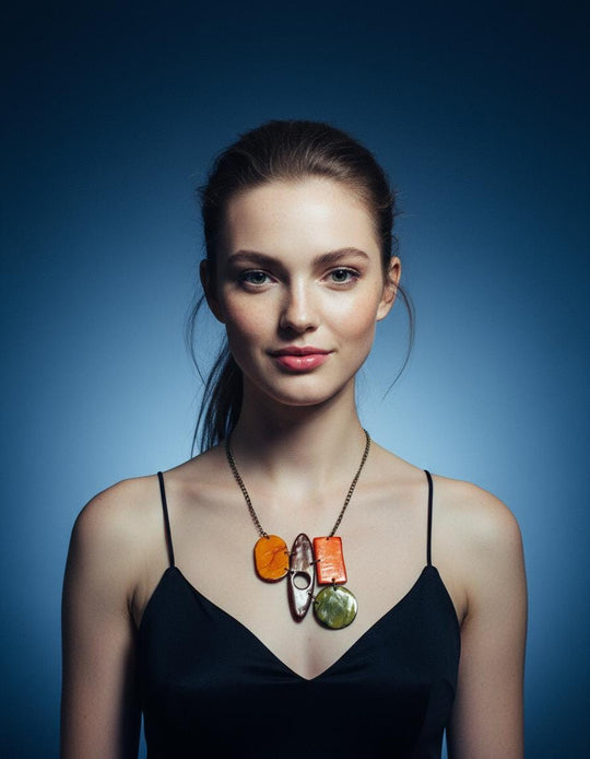 Chunky Bib Statement Necklace with Earthy Bohemian Style