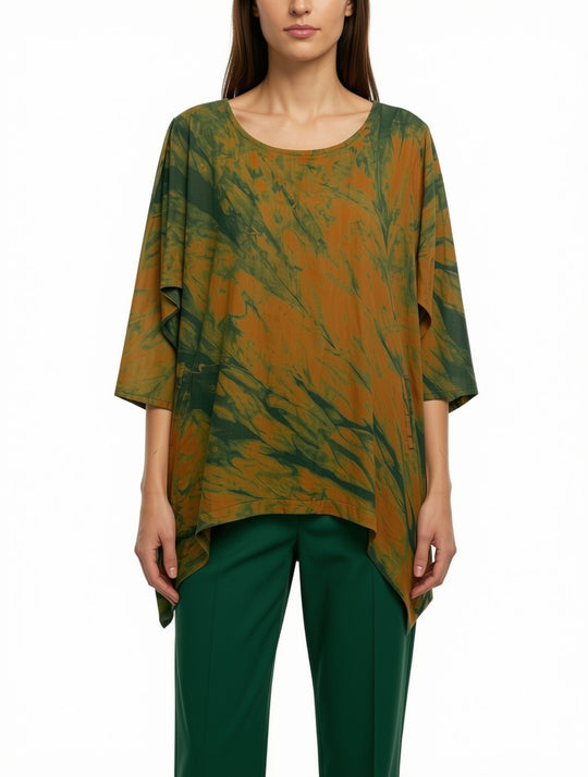 Linen Tulip Tunic in Indigo Arashi