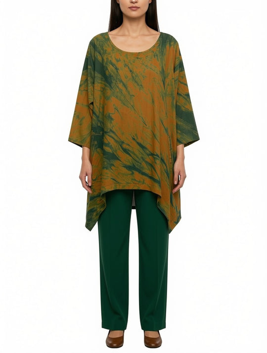 Linen Tulip Tunic in Indigo Arashi