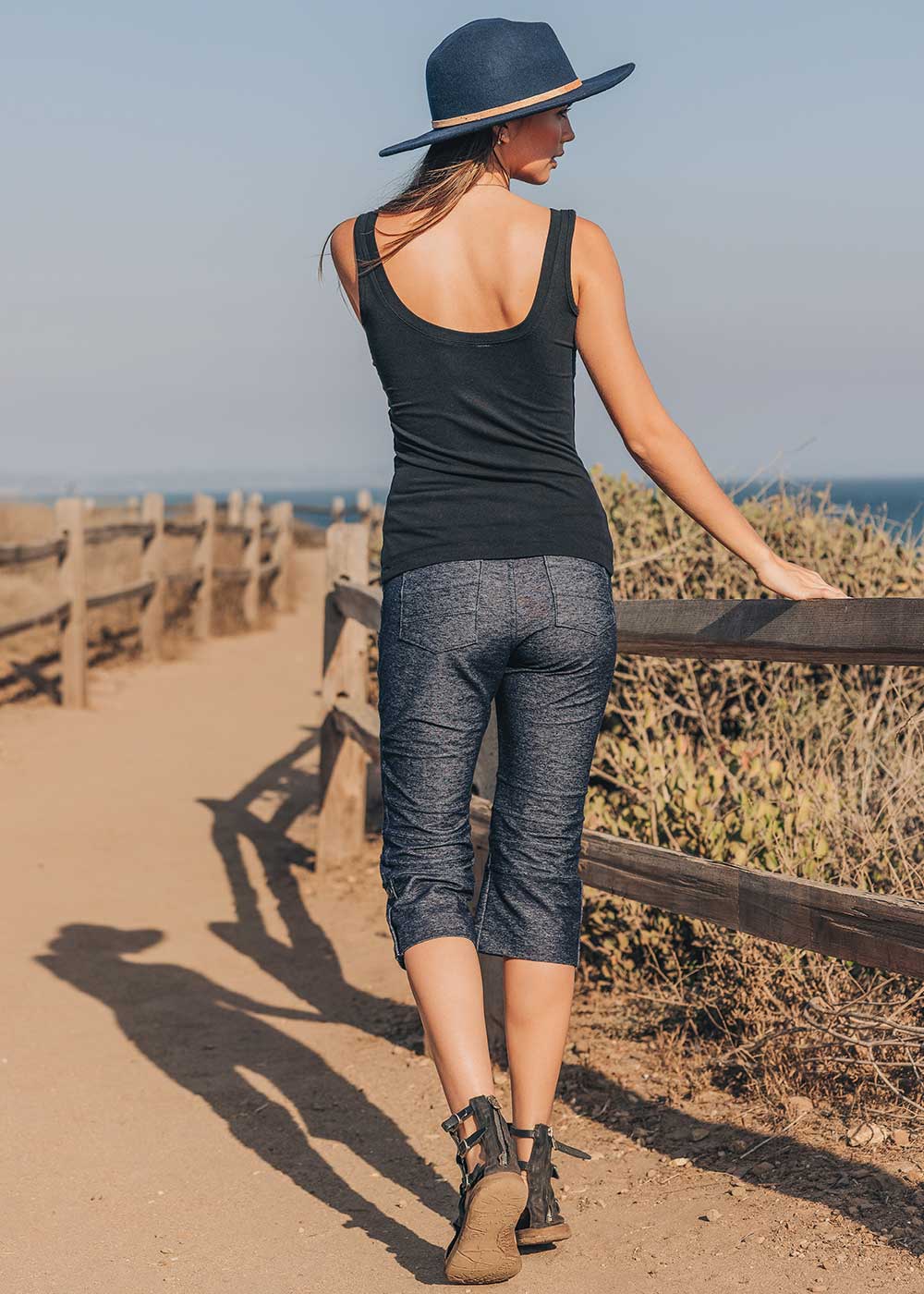 Faraway Capris in Hemp Tencel Denim