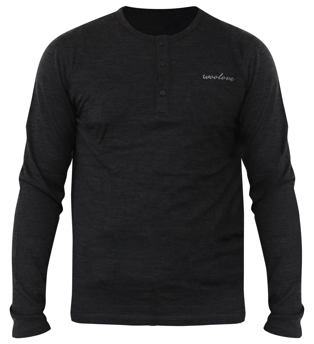 Men's 100% Merino Wool Long Sleeve Henley 190 GSM