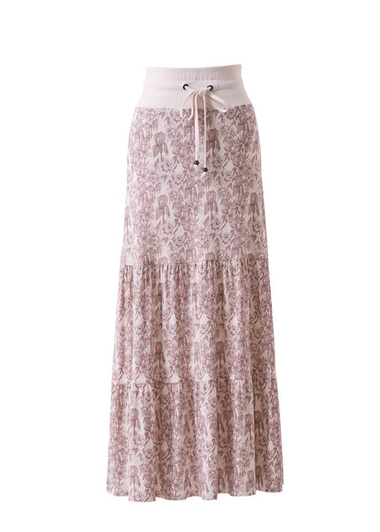 Solana Skirt in Hemp Lyocell - Peony Print