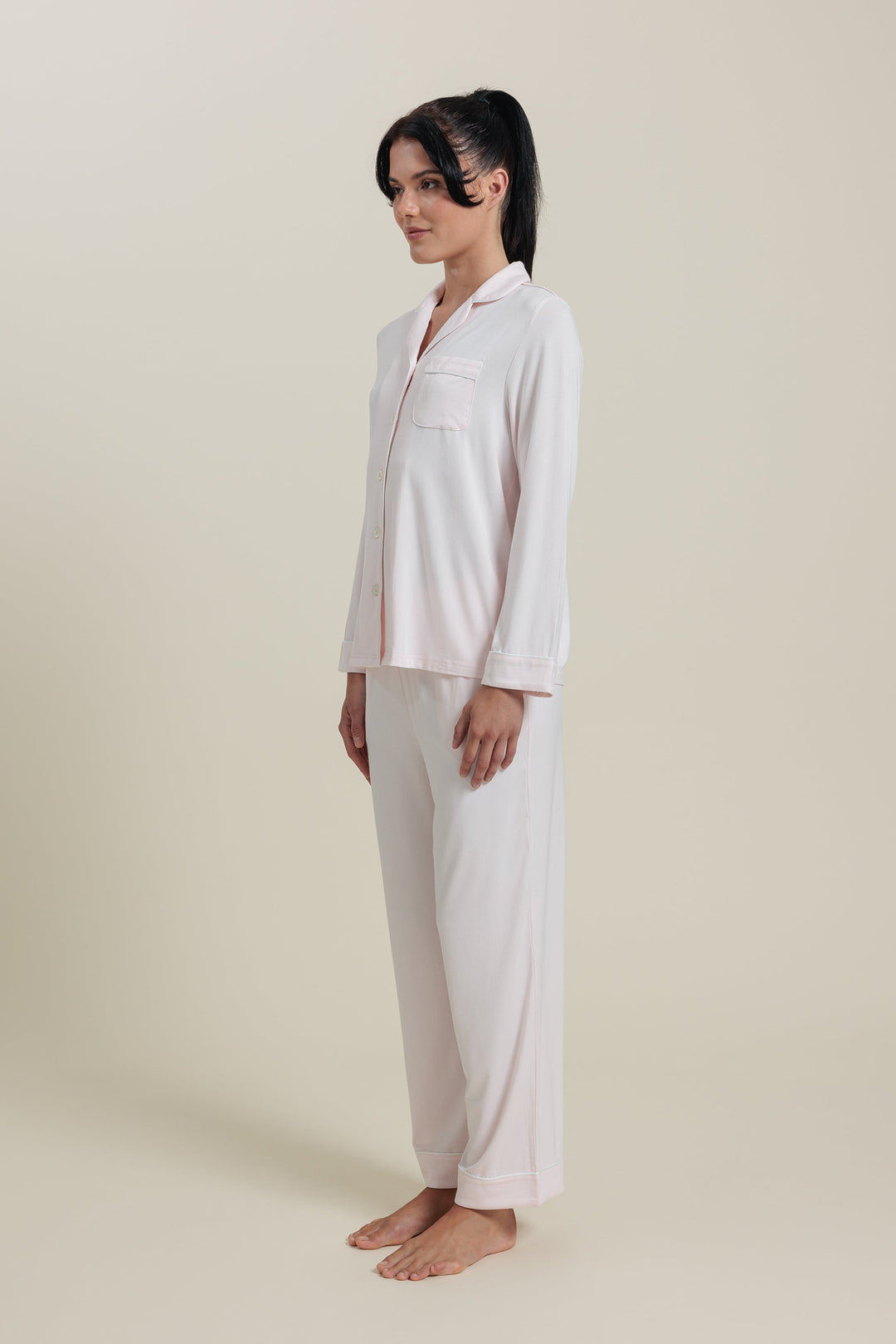 Sleepwear Set <br/>Bamboo Button-Up Cropped Pajama Set