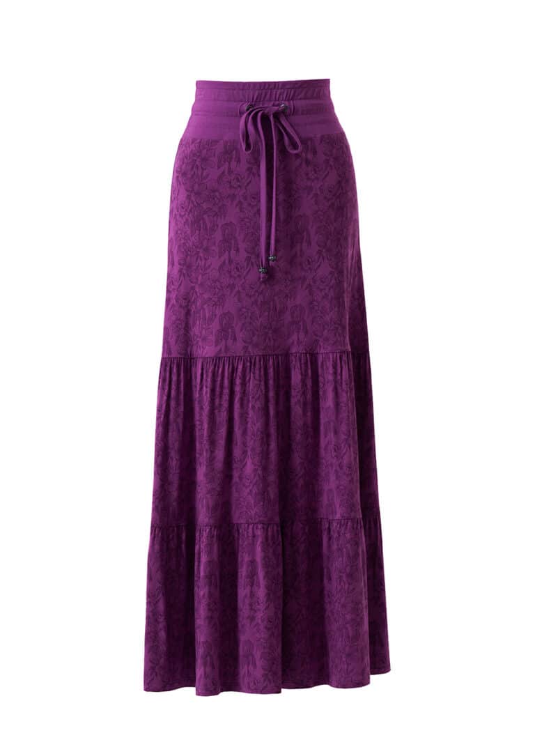 Solana Skirt in Hemp Lyocell - Peony Print