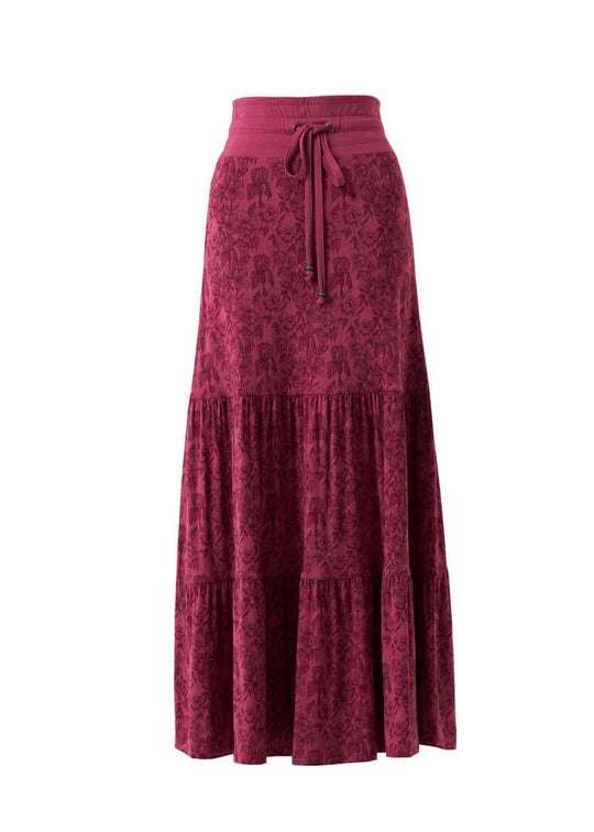 Solana Skirt in Hemp Lyocell - Peony Print