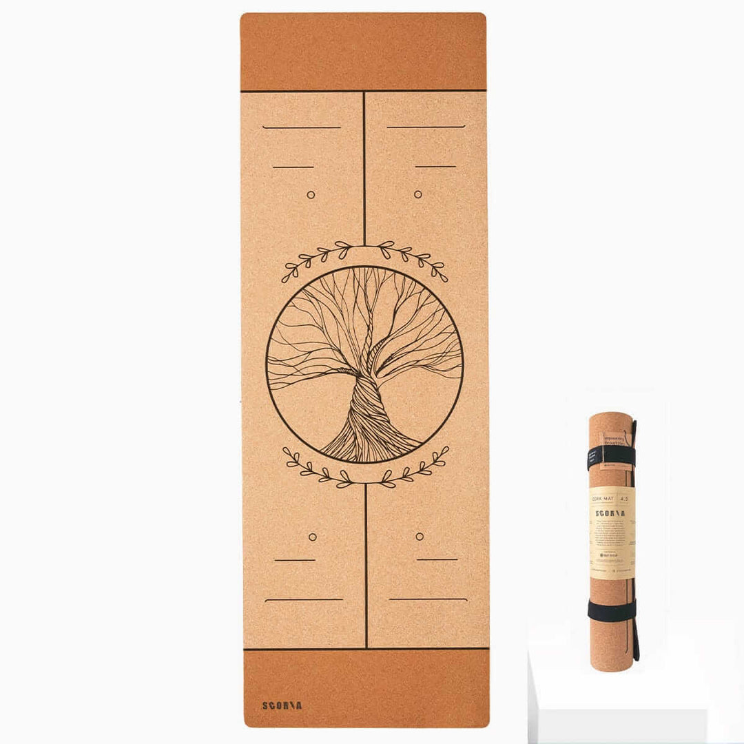 Tree of Life Alignment Cork Yoga Mat | 4.5MM