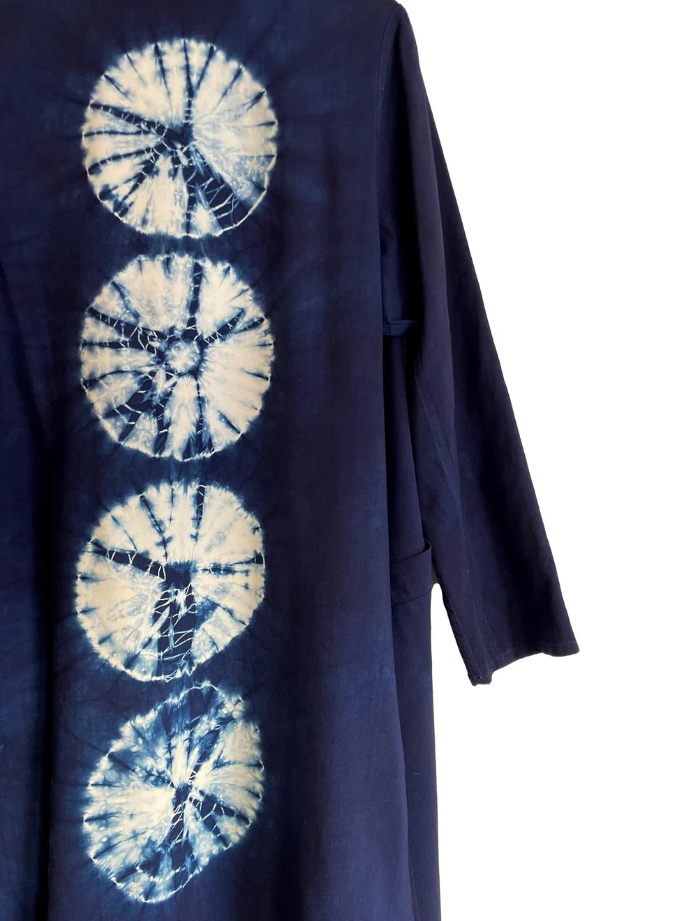 Wool Waterfall Coat with Kumo Shibori