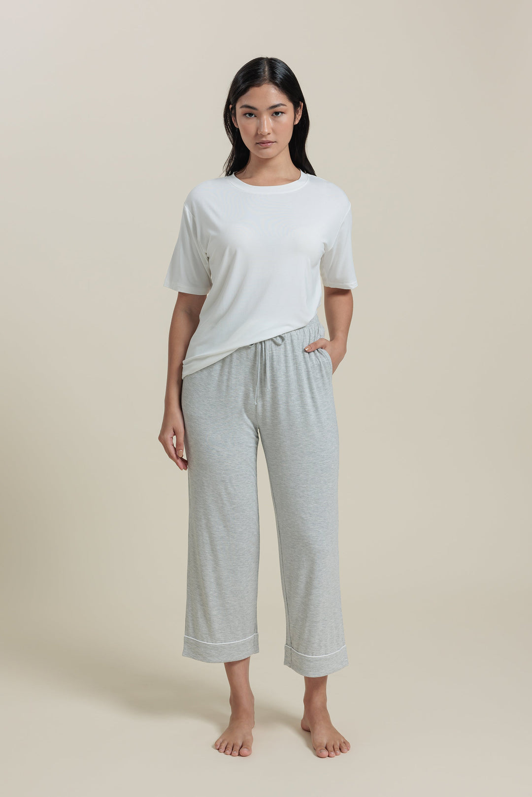Sleepwear Set <br/>Bamboo T-Shirt & Cropped Pants Set