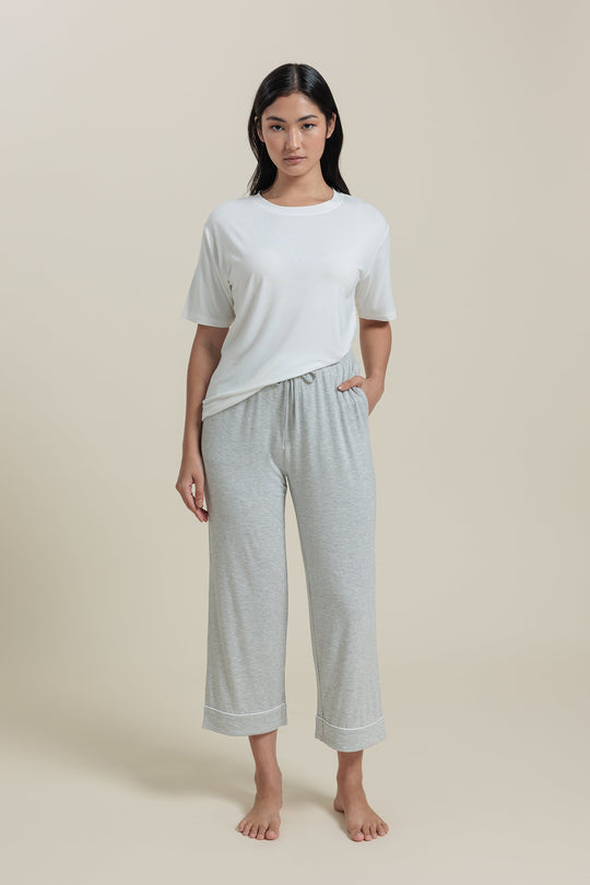 Sleepwear Set <br/>Bamboo T-Shirt & Cropped Pants Set
