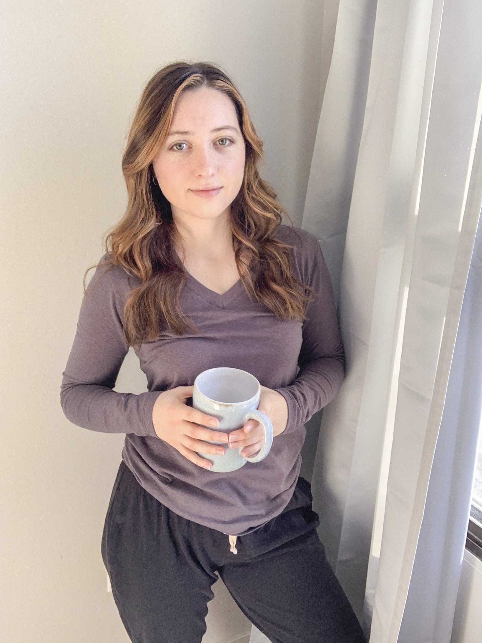 Hemp V-Neck Long Sleeve - Naturally Canada