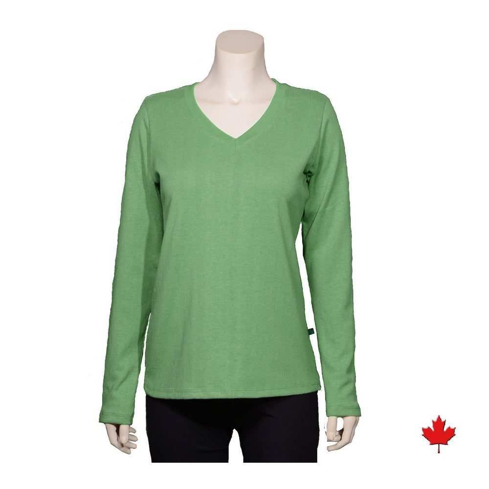 Hemp V-Neck Long Sleeve - Naturally Canada