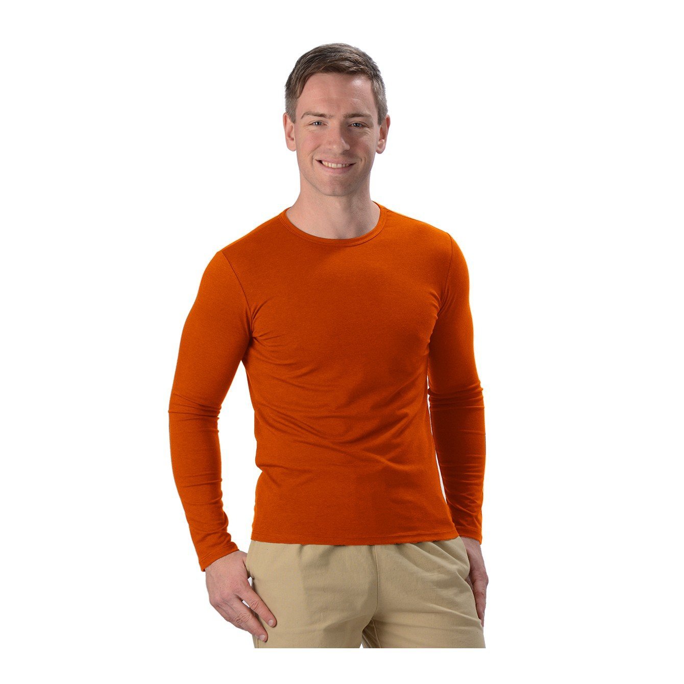 Men's Bamboo Fitted Long Sleeve Top - Naturally Canada