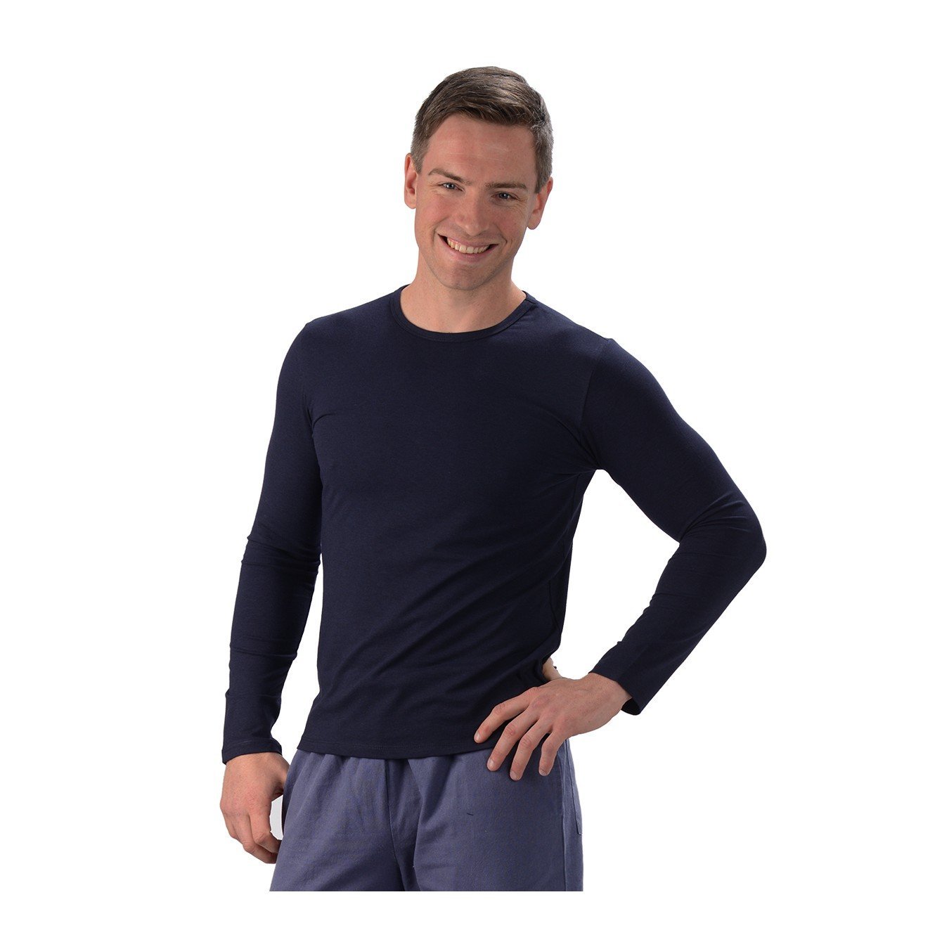 Men's Bamboo Fitted Long Sleeve Top - Naturally Canada
