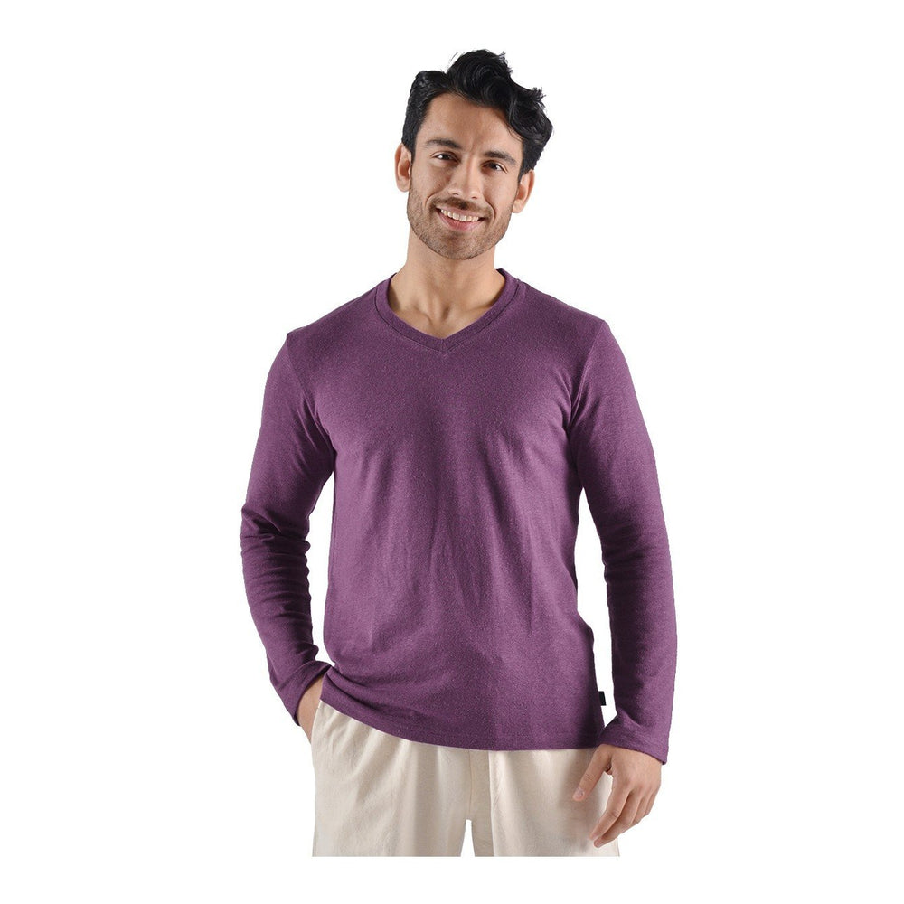 Urban Hemp Long Sleeve V-Neck Top - Naturally Canada